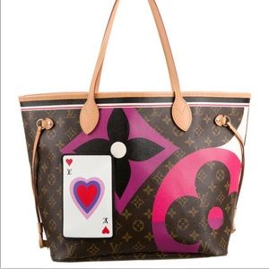 RARE LIMITED EDITION GAME ON Louis Vuitton Monogram Neverfull MM with Pouch